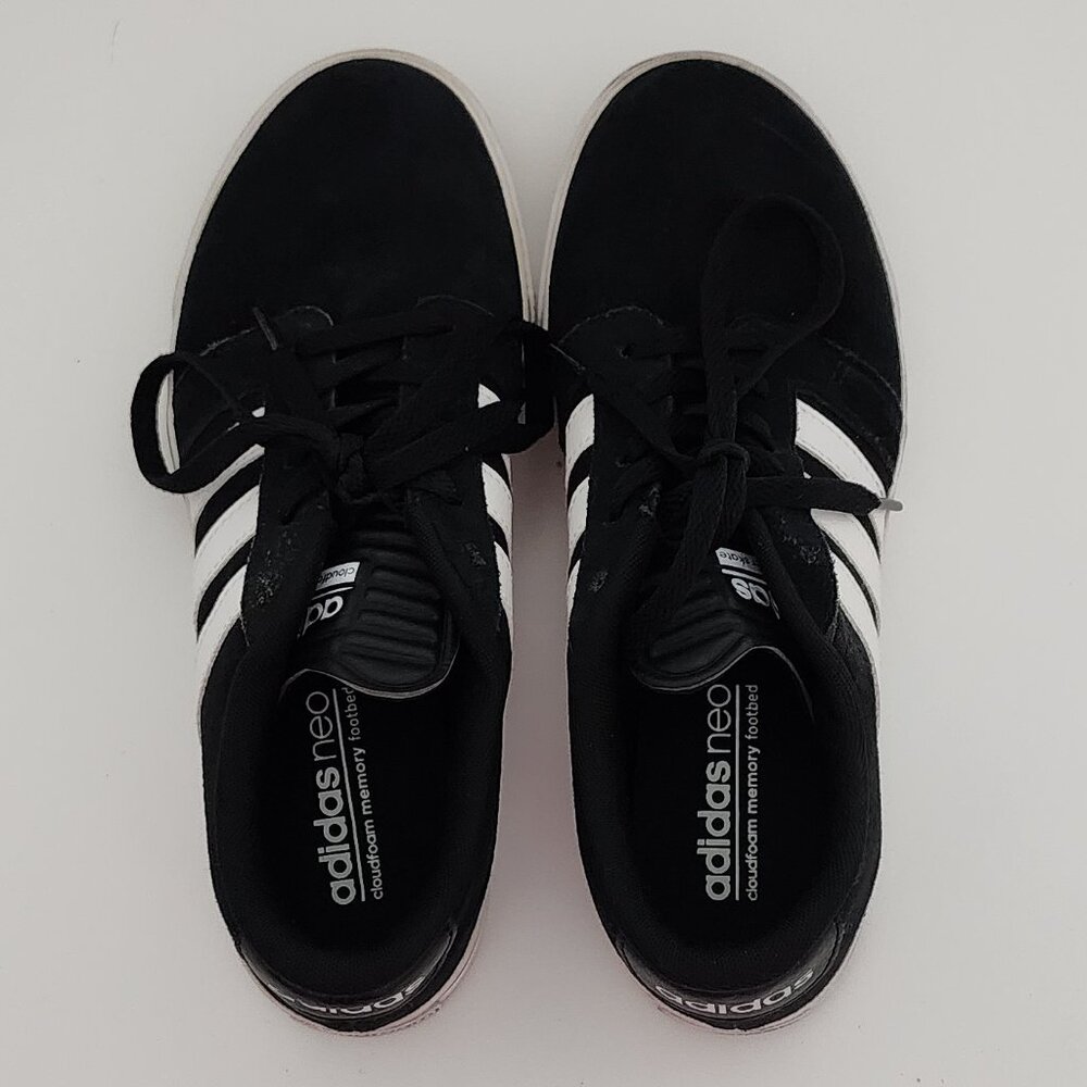 Adidas Neo Cloudfoam Super Skate Shoes Mens 7 Womens 8.5 Black Suede